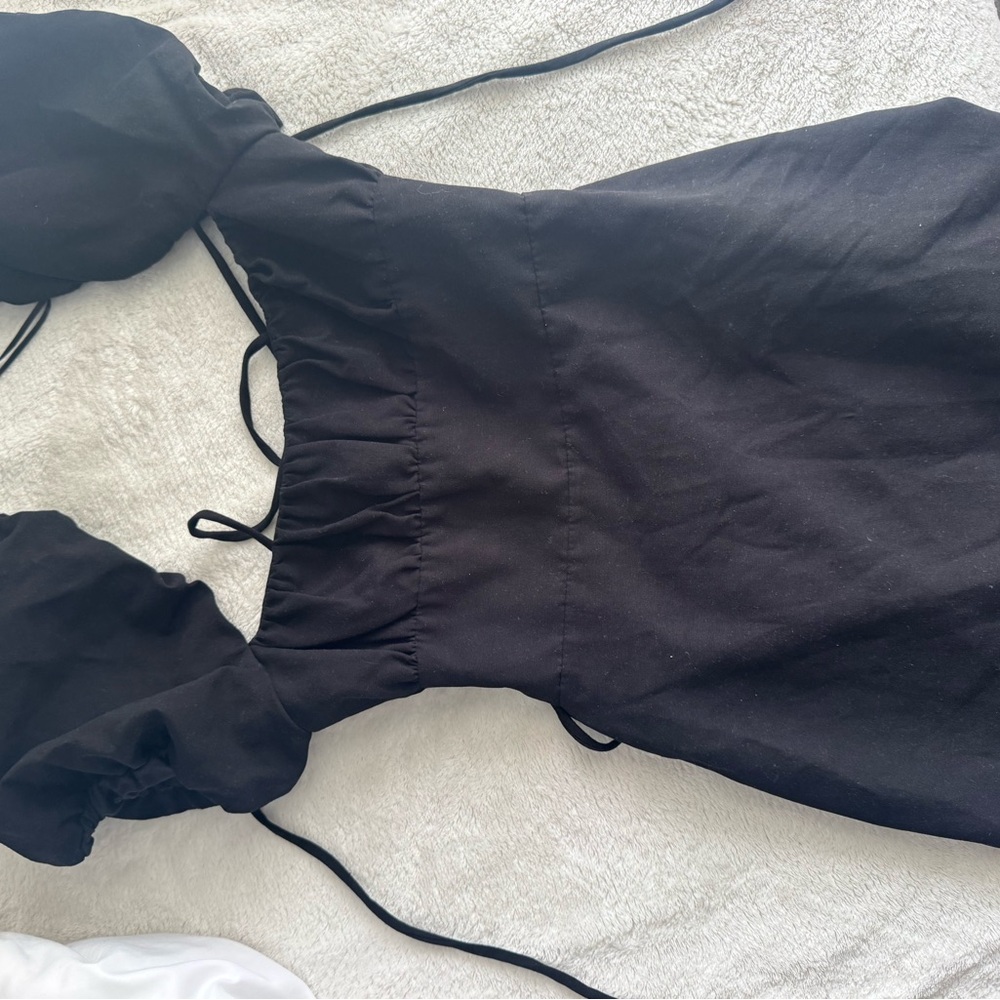 Zara Black Puff Sleeve Dress